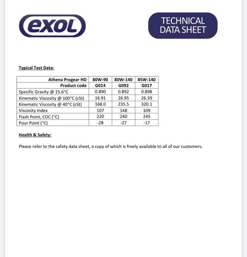 Exol Athena ProGear HD 80w90