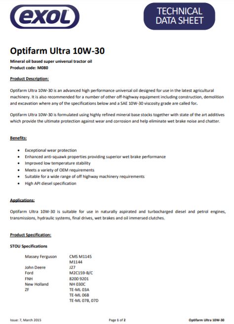 Exol Optifarm Ultra 10w-30