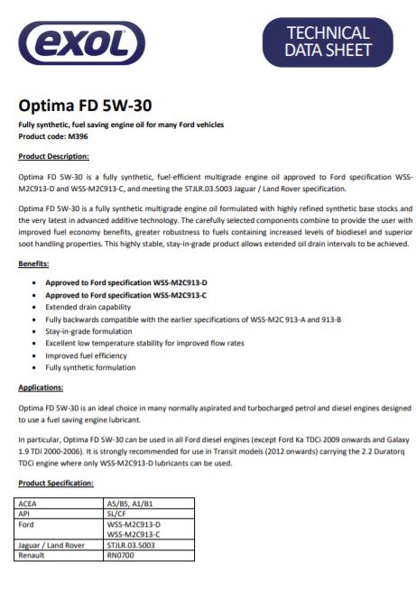 Exol Optima FD 5w-30