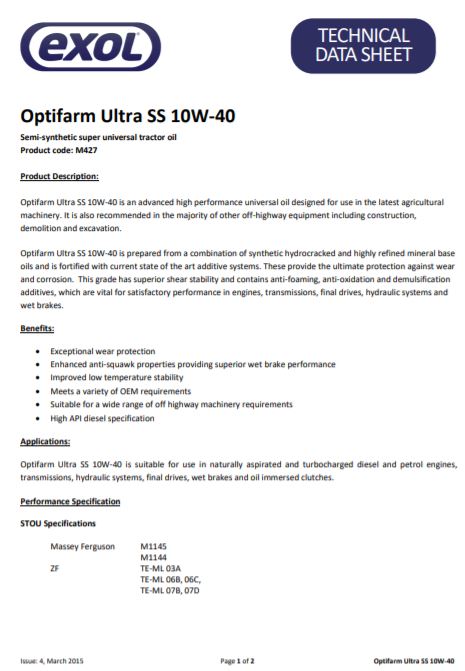 Exol Optifarm Ultra SS 10W-40