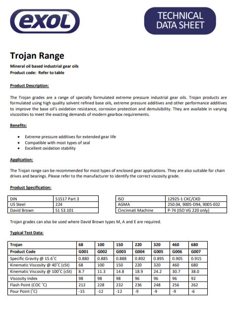 Exol Trojan 220 Gear Oil