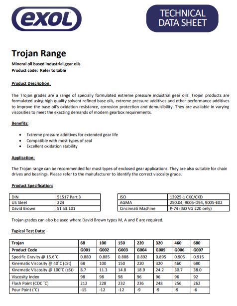 Exol Trojan 320 Gear Oil